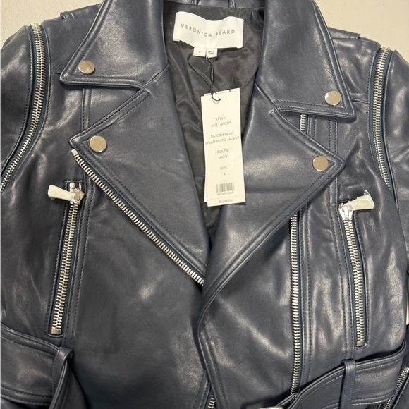 Veronica Beard Jylan Moto Jacket Navy - Picture 11 of 11